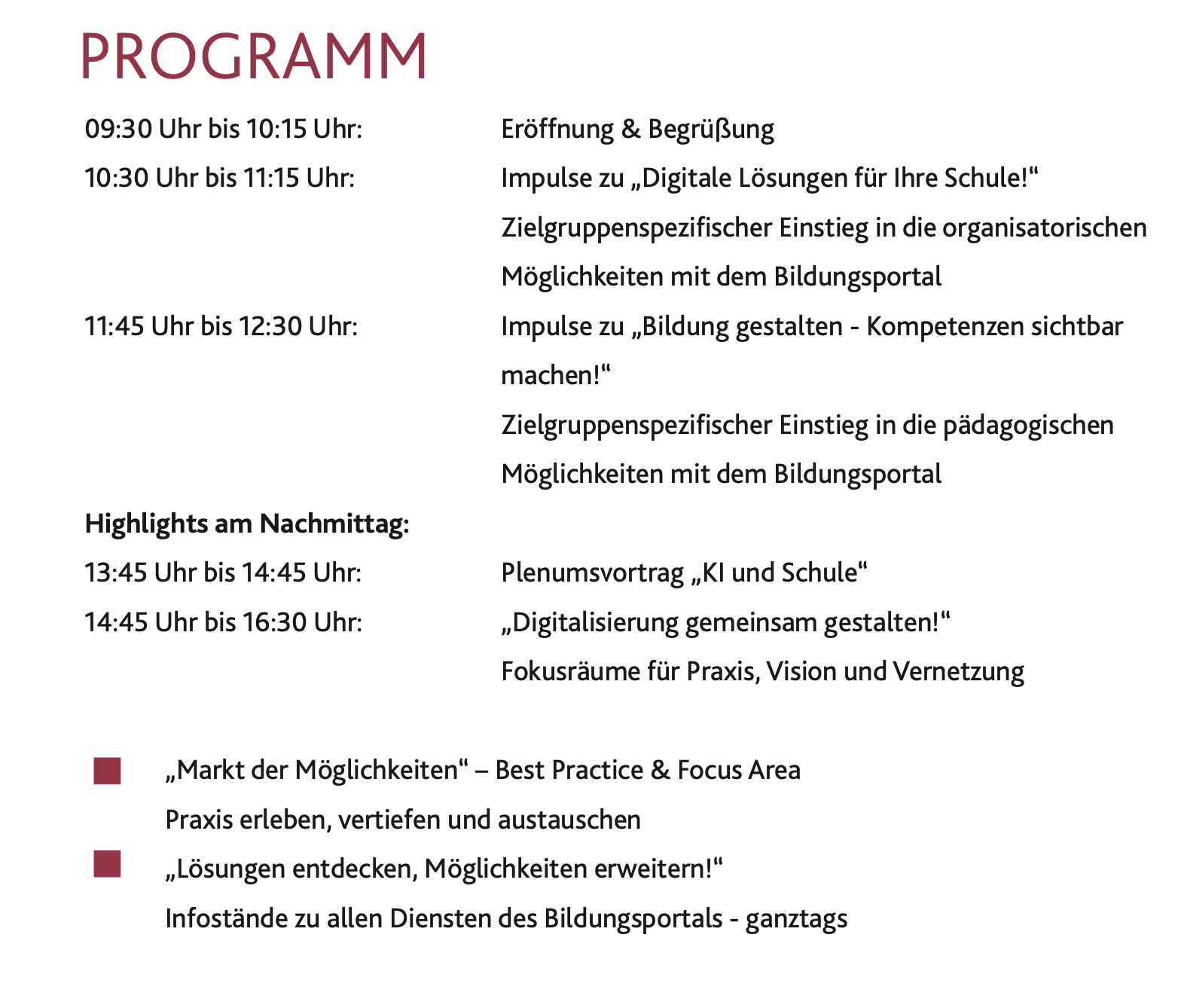 Informationen zum Bildungsportal-Tag 2025