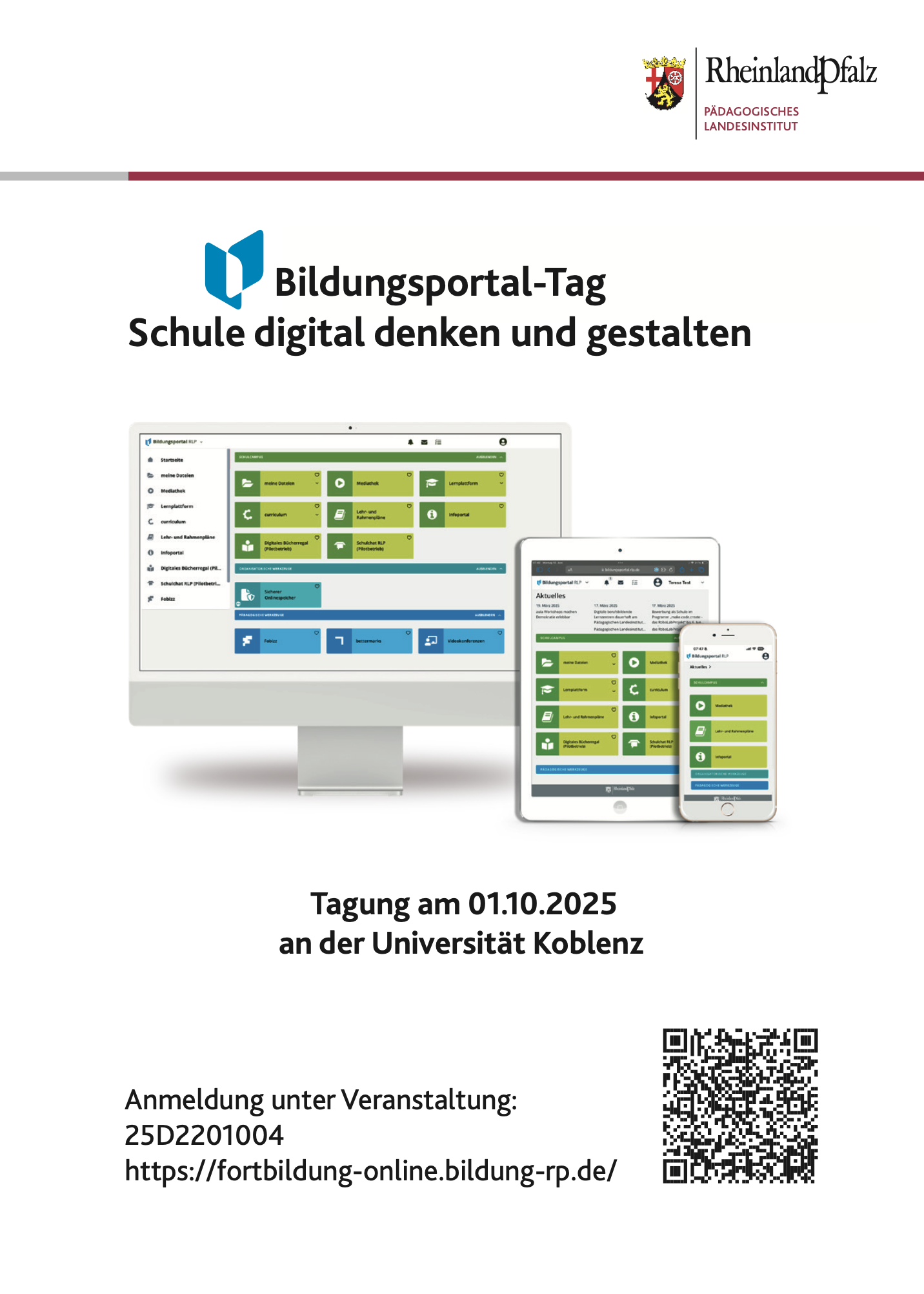 Informationen Bildungsportal-Tag Anmeldung