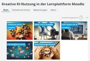 Startseite Online-Lernangebot Kreative KI Nutzung in der Lernplattform