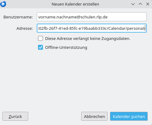 Kalender einbinden