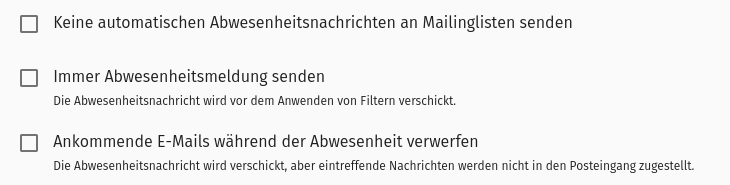 Reaktion auf eingehende E-Mails