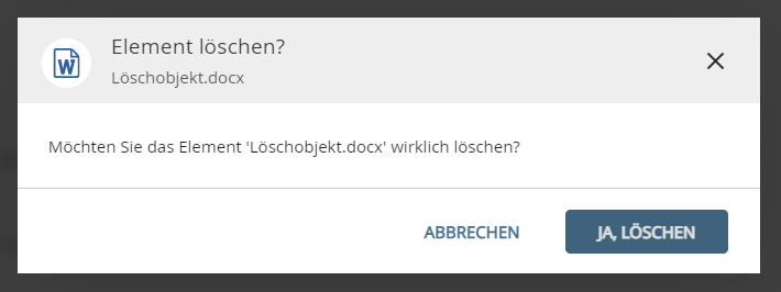 Bild Bestätigung Löschen